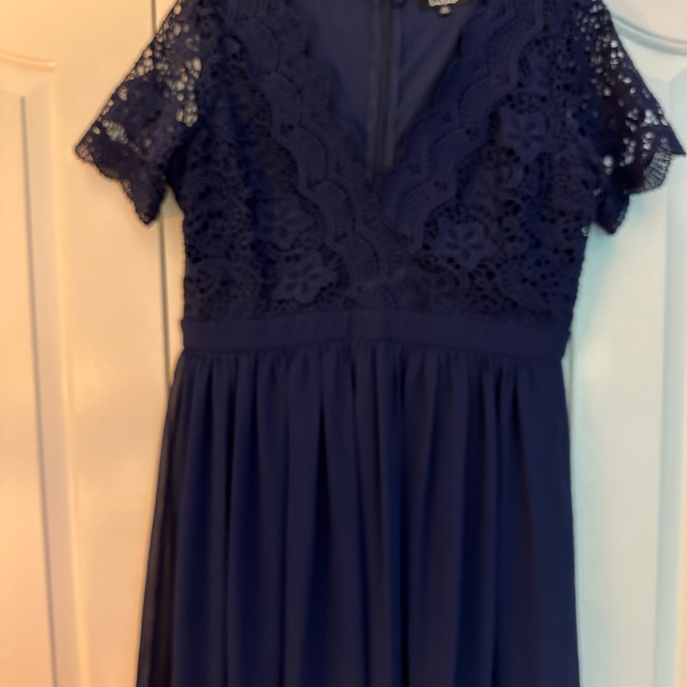 Elegant Navy Lace Dress